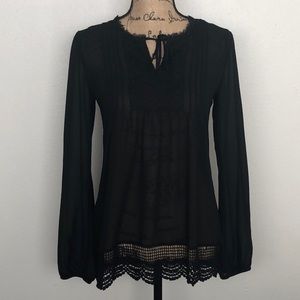 Live To Be Spoiled Sheer Black Blouse